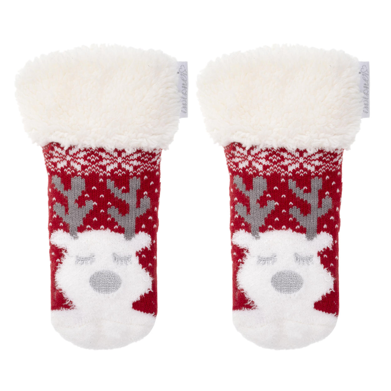 Chaussettes fourrées Fille Noël Rouge 1/8 ans