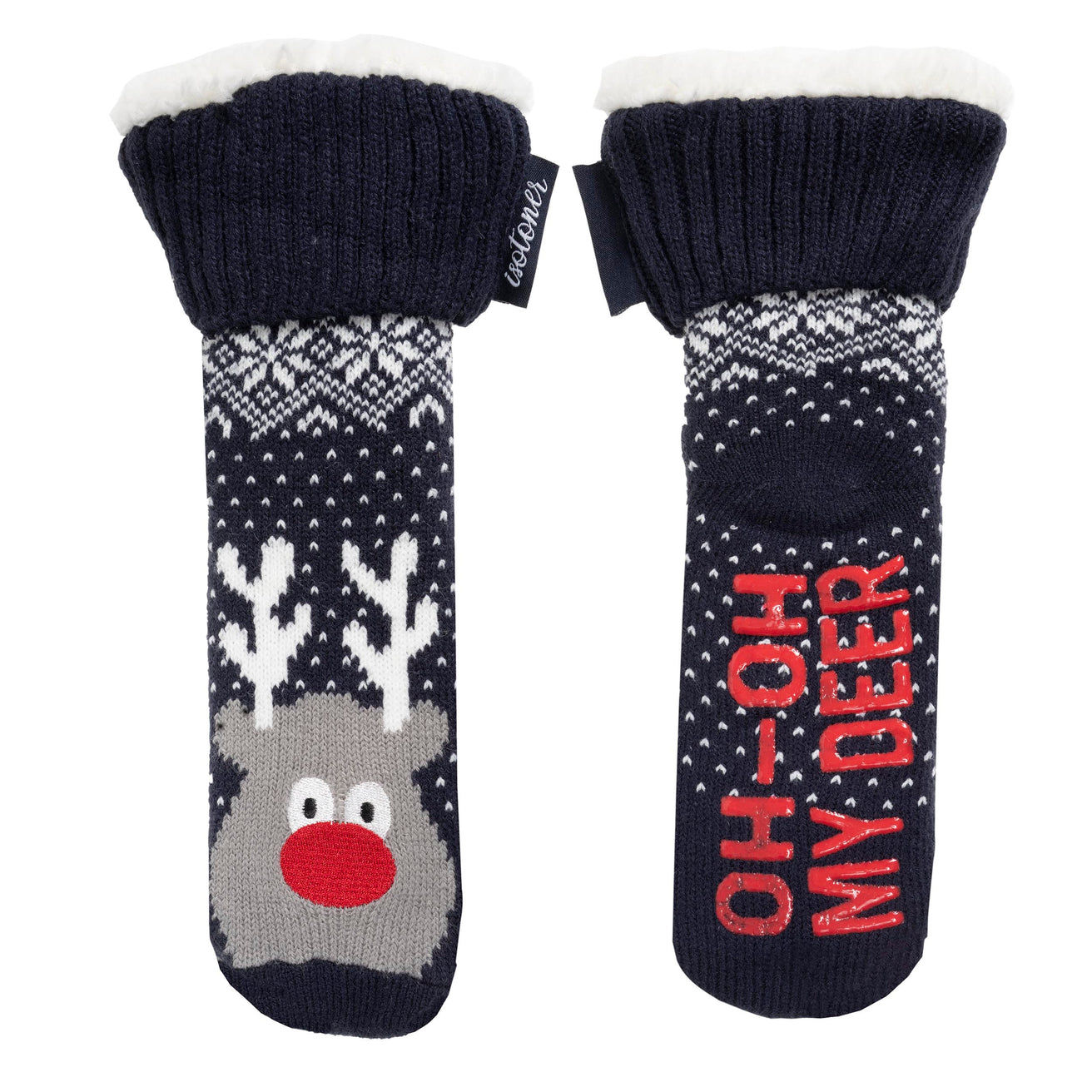 Chaussettes fourrées enfant Noël Marine 1/8 ans