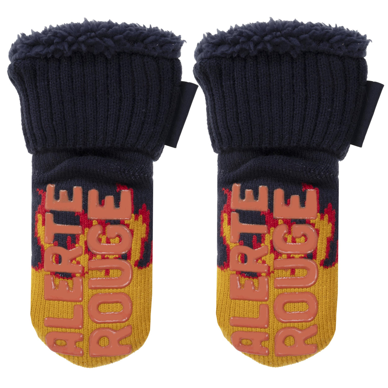 Chaussettes fourrées Garçon Pompier Bleu canard