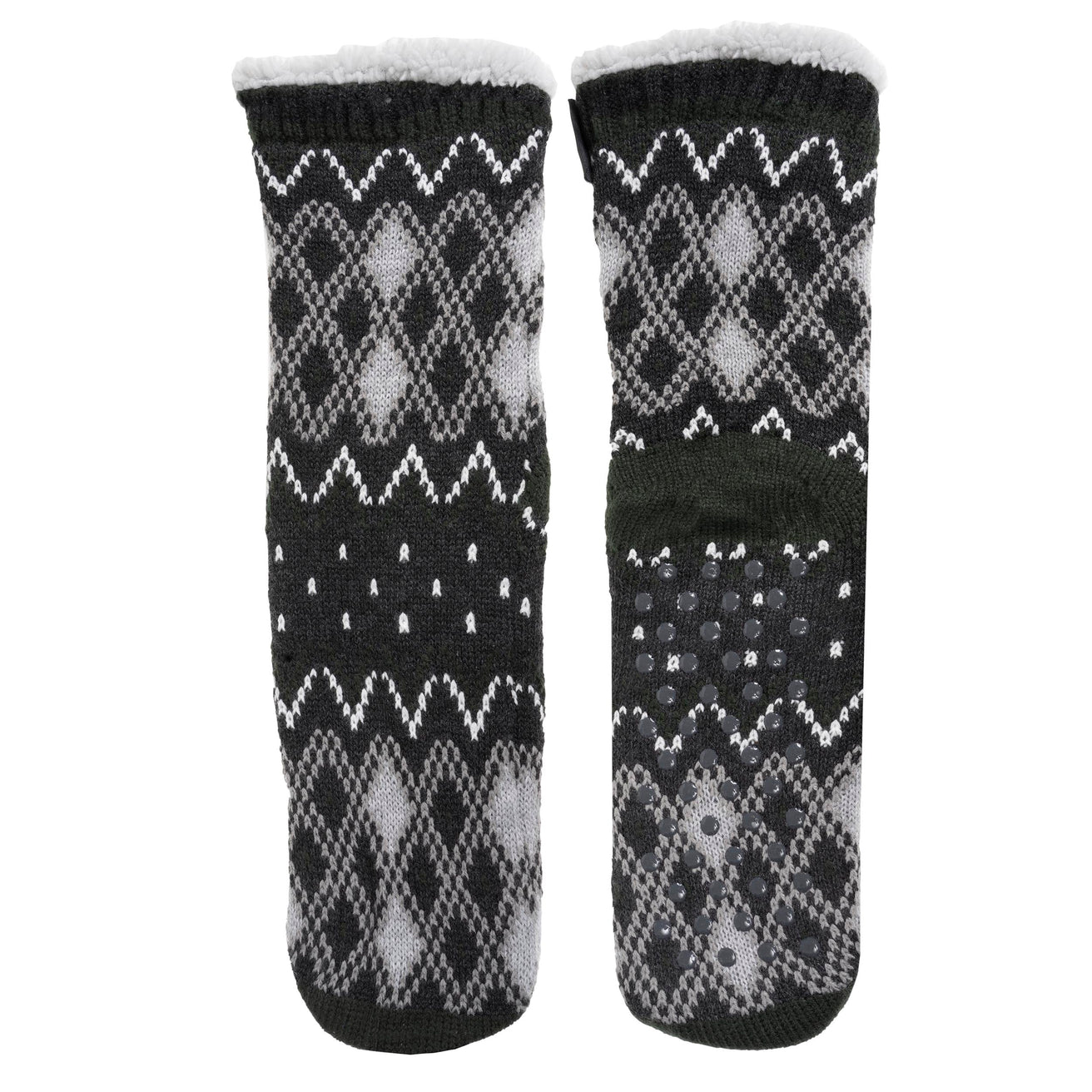 Chaussettes fourrées Homme Jacquard gris