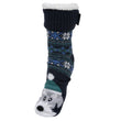 Chaussettes fourrées Homme Noël Chien Marine