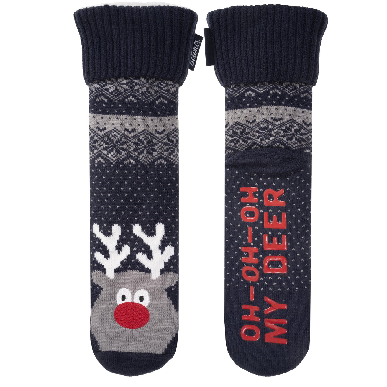 Chaussettes fourrées Homme Noël Marine