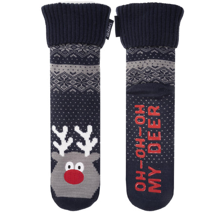 Chaussettes fourrées Homme Noël Marine - Isotoner