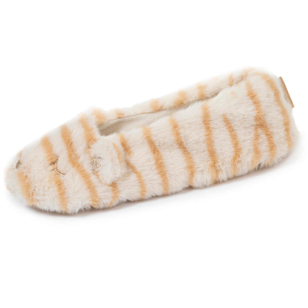Chaussons ballerines Femme 3D Beige tigré - Isotoner