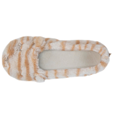 Chaussons ballerines Femme 3D Beige tigré - Isotoner