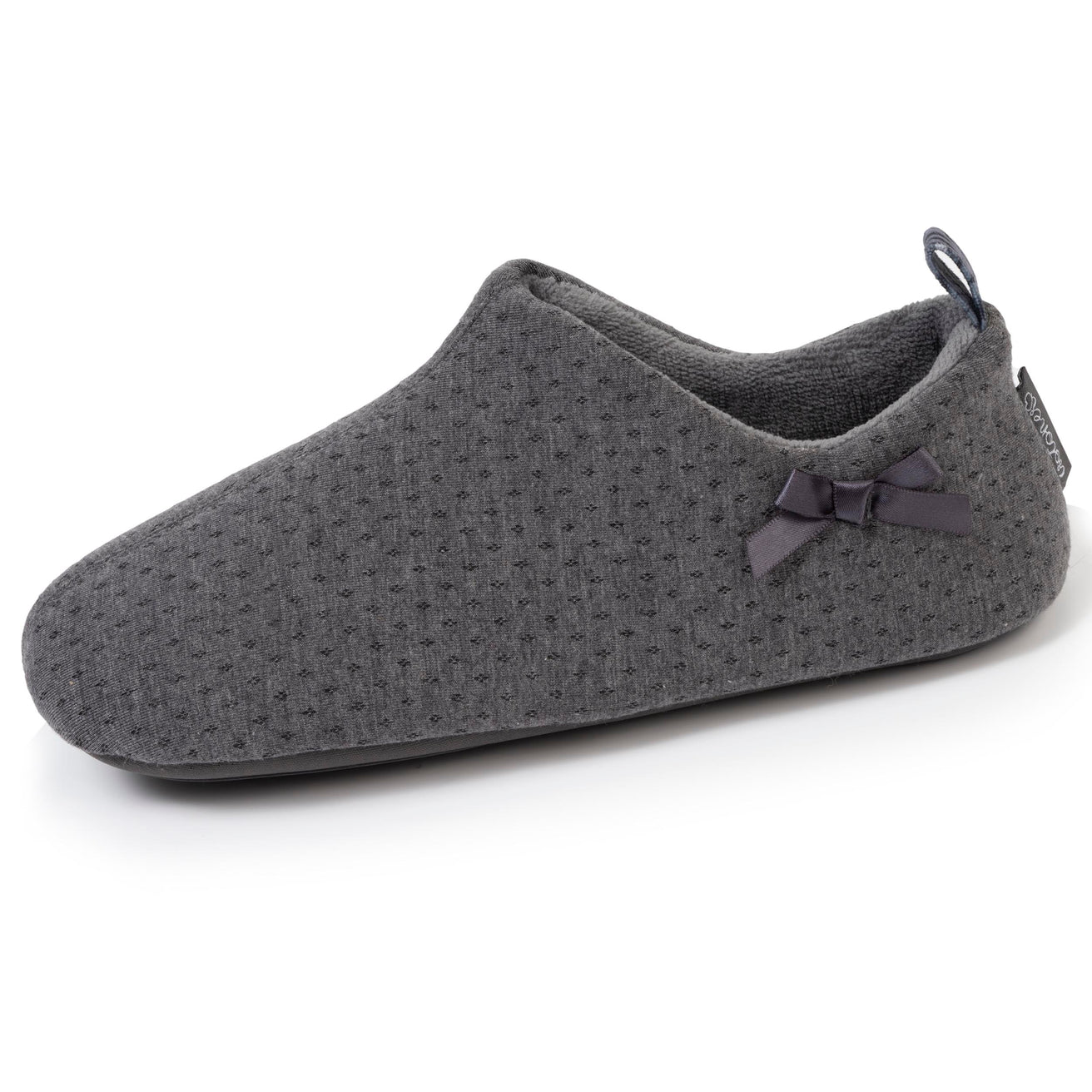 Chaussons bottillons Femme bas jersey Gris chiné Isotoner
