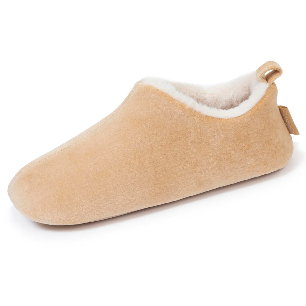 Chaussons bottillons Femme microvelours Beige - Isotoner