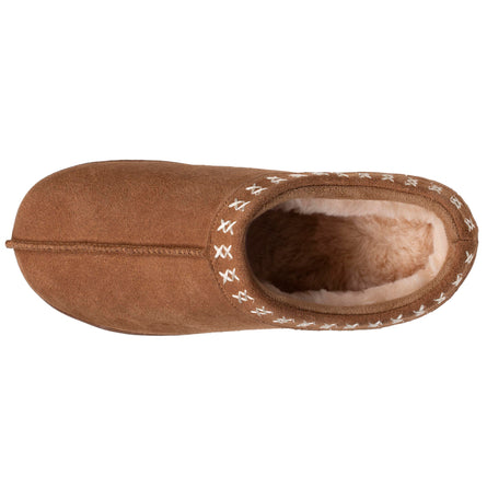 Chaussons bottillons bas cuir Femme Camel - Isotoner