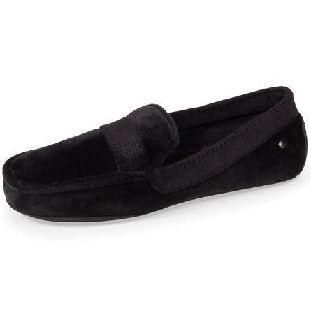 Chaussons mocassins Homme velours doux Noir - Isotoner