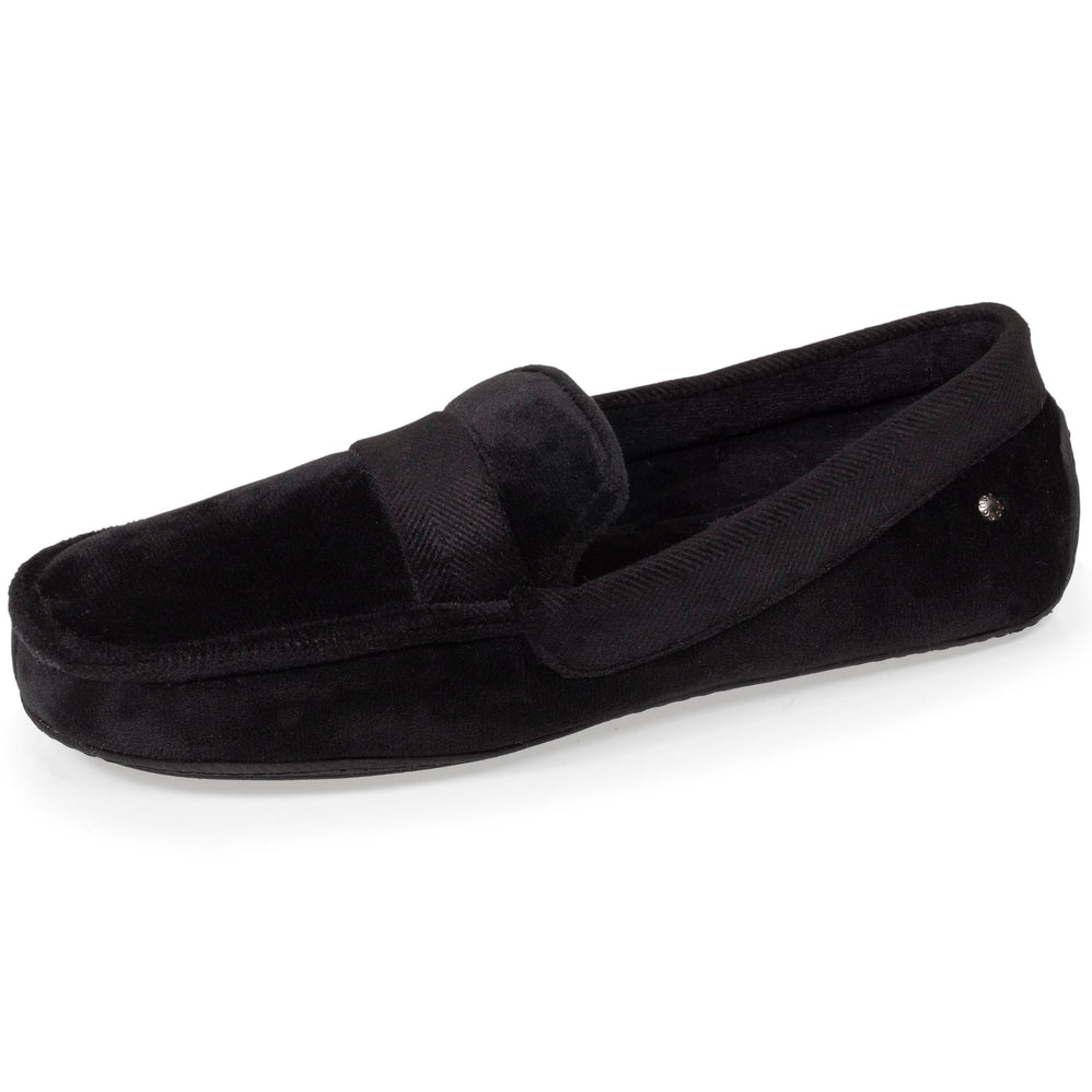 Chaussons mocassins Homme velours doux Noir - Isotoner