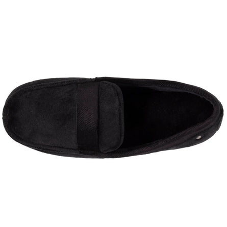 Chaussons mocassins Homme velours doux Noir - Isotoner