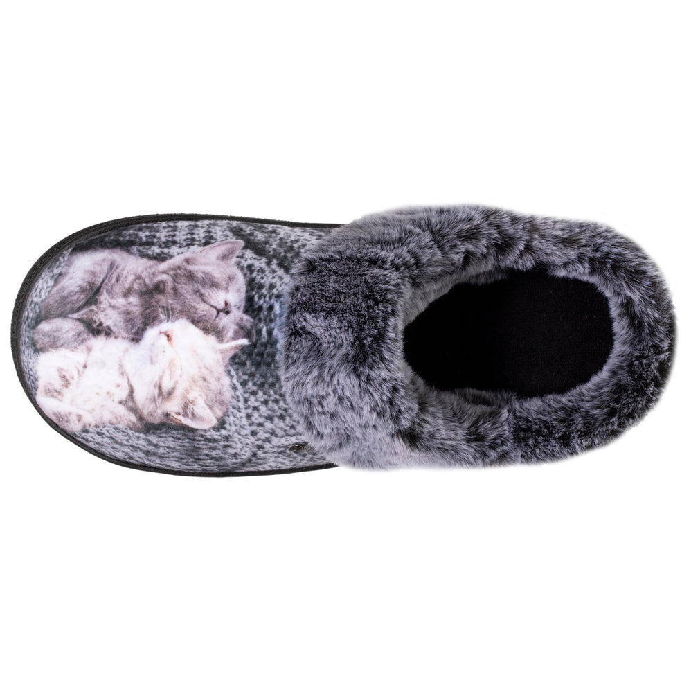 Chaussons mules bouncy Femme Gris chats - Isotoner