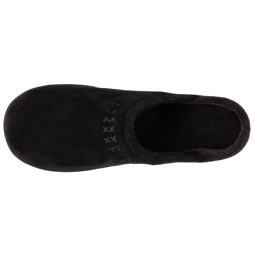 Chaussons mules cuir Femme Noir - Isotoner