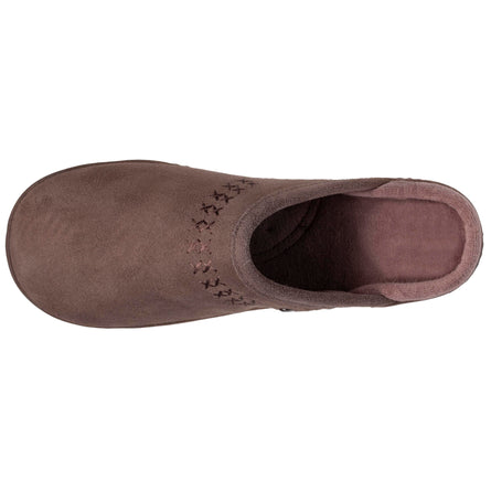 Chaussons mules cuir Femme Taupe - Isotoner