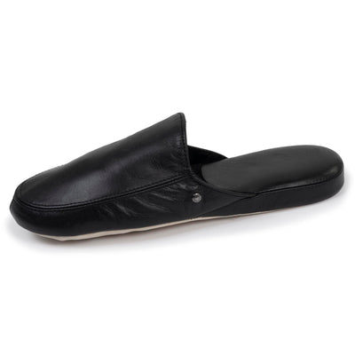 Chaussons Mules Isotoner Pour Homme - Cuir Souple, Doublure Velours - Confort Maxi