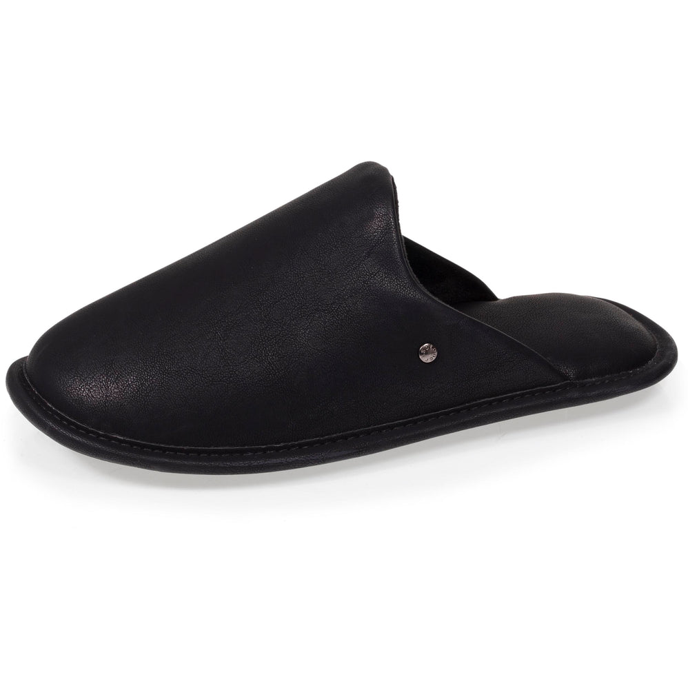Chausson mules Homme cuir synthétique Noir - Isotoner