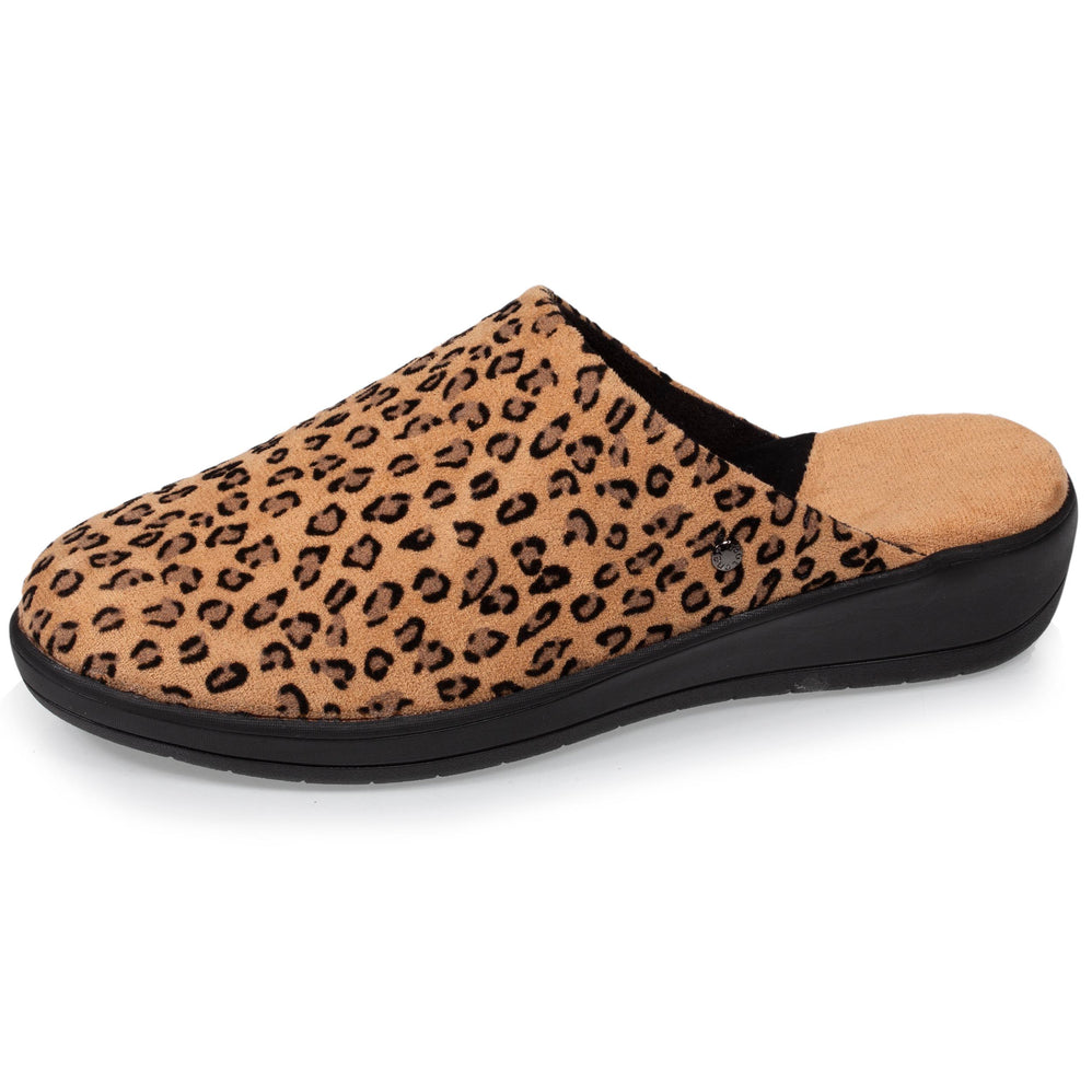 Chaussons mules talon Femme Léopard - Isotoner