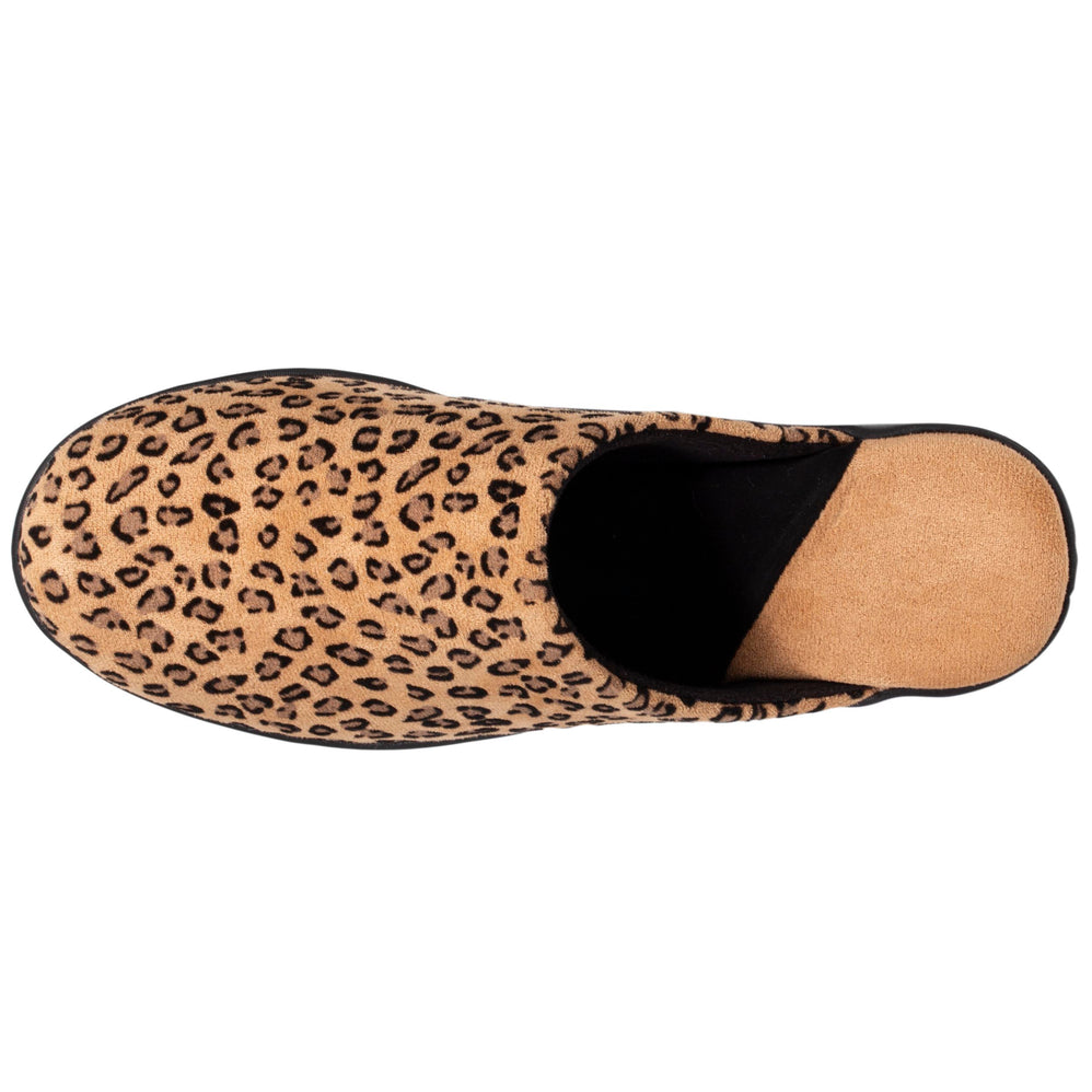 Chaussons mules talon Femme Léopard - Isotoner