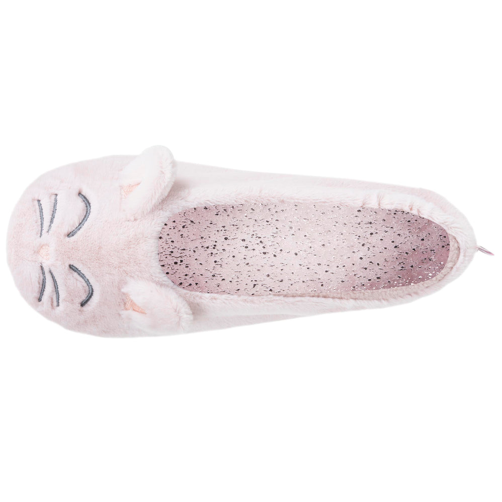 Chaussons Ballerines Femme 3D fourrure Rose - Isotoner