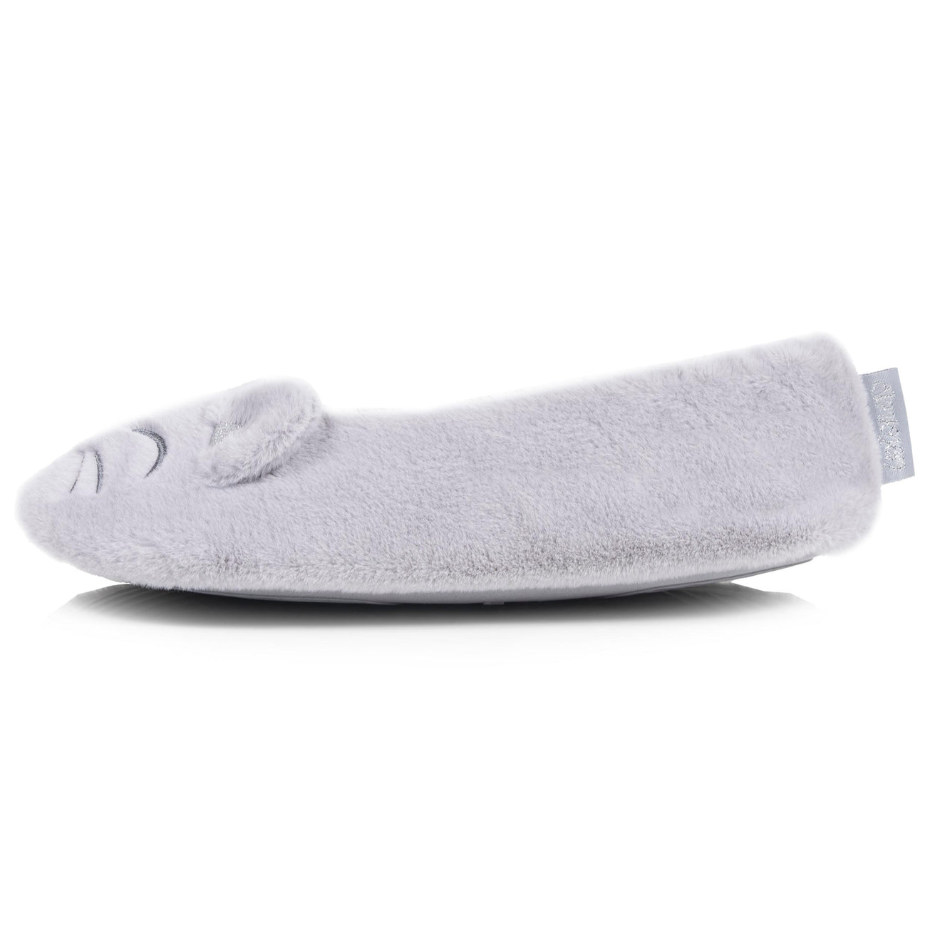 Chaussons Ballerines Femme 3D fourrure Gris