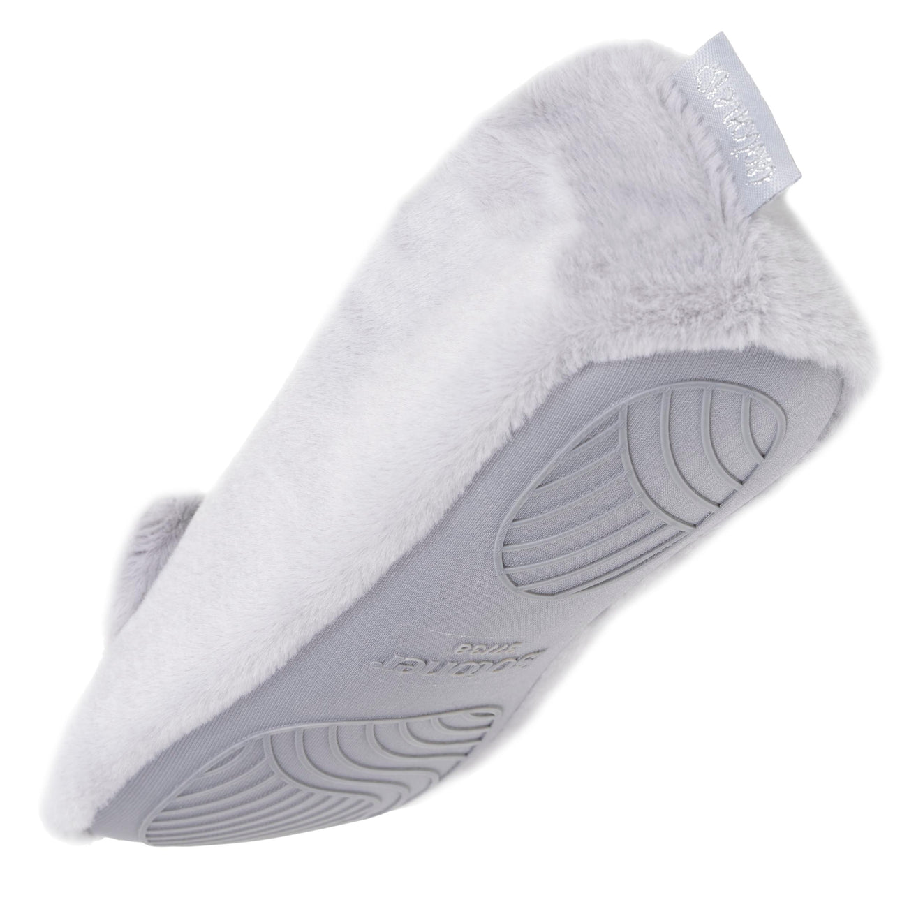 Chaussons Ballerines Femme 3D fourrure Gris