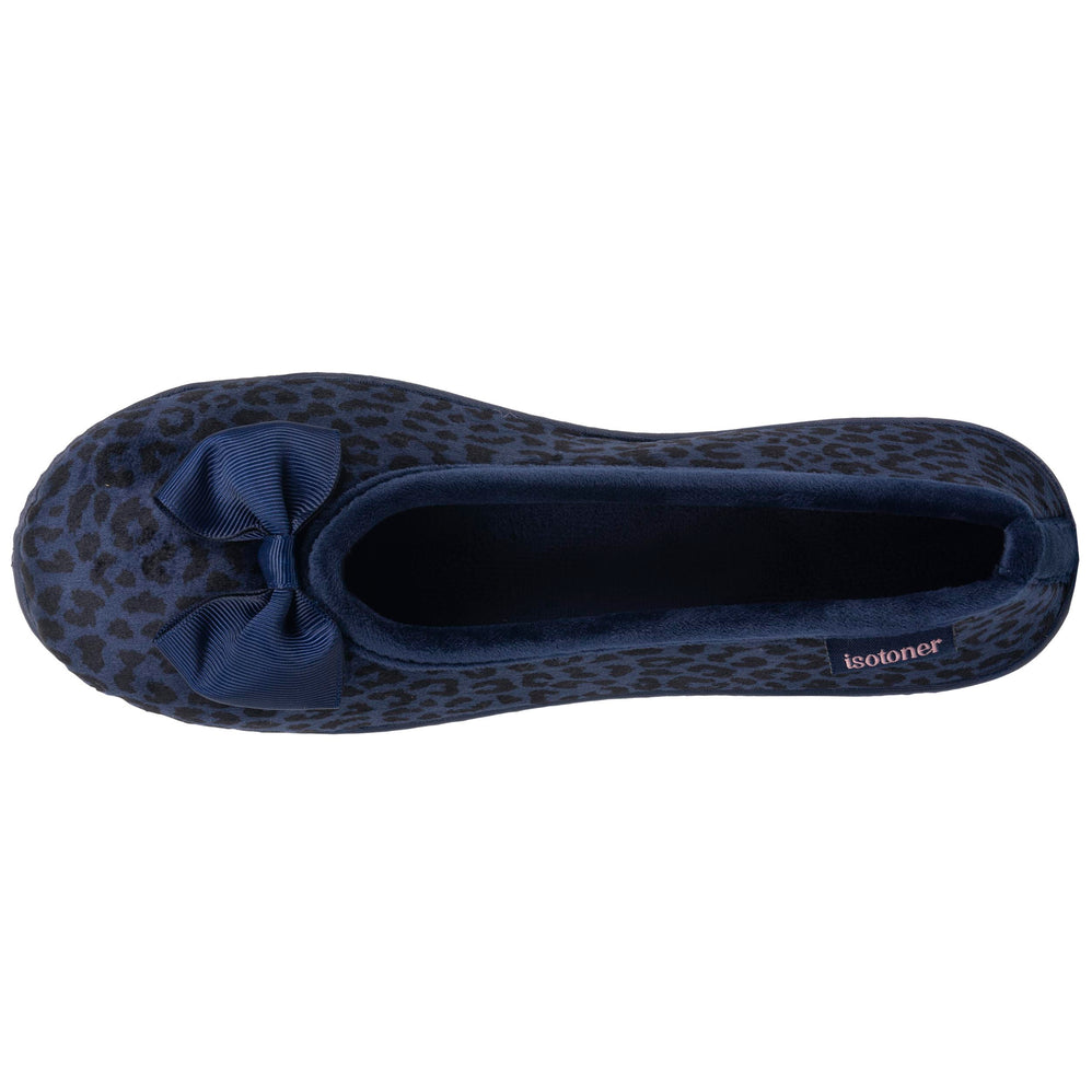 Chaussons Ballerines Femme Léopard Marine - Isotoner