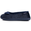 Chaussons Ballerines Femme Léopard Marine