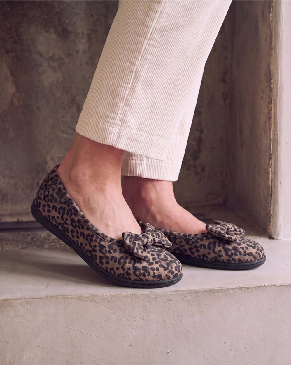 Chaussons Ballerines Femme Léopard foncé - Isotoner