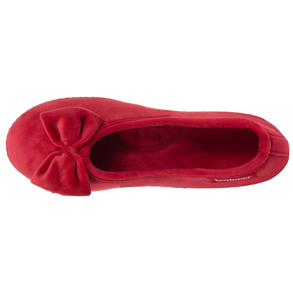 Chaussons Ballerines Femme Noeud Rouge - Isotoner