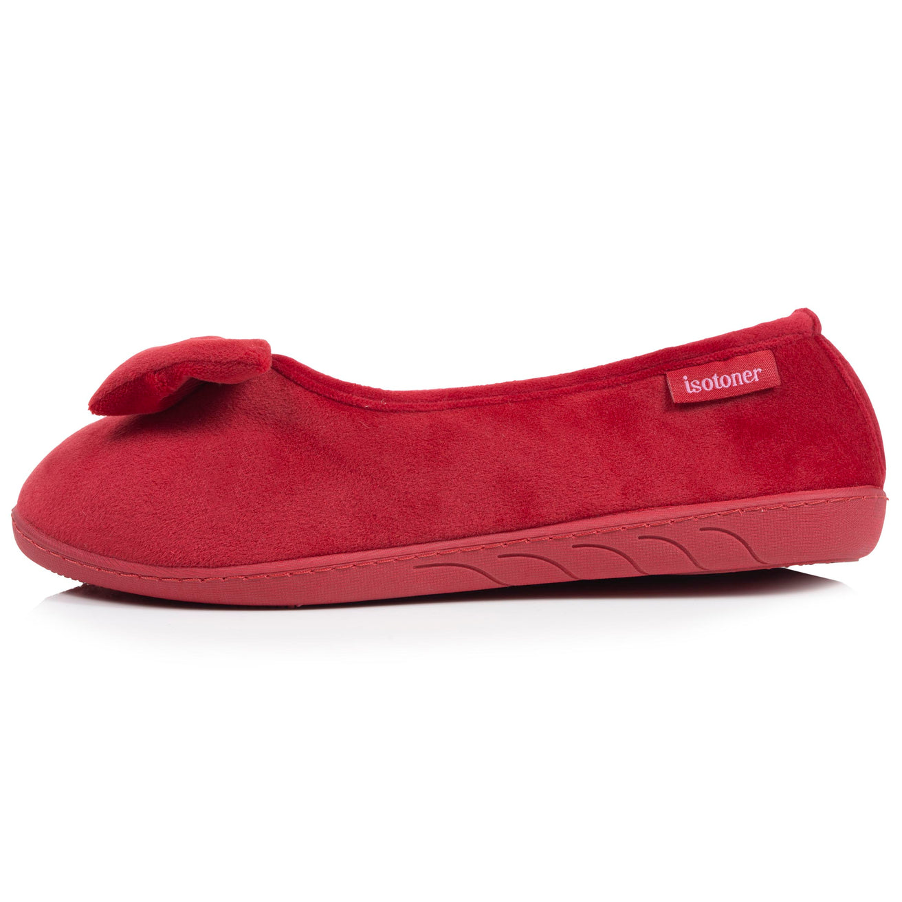 Chaussons Ballerines Femme Noeud Rouge