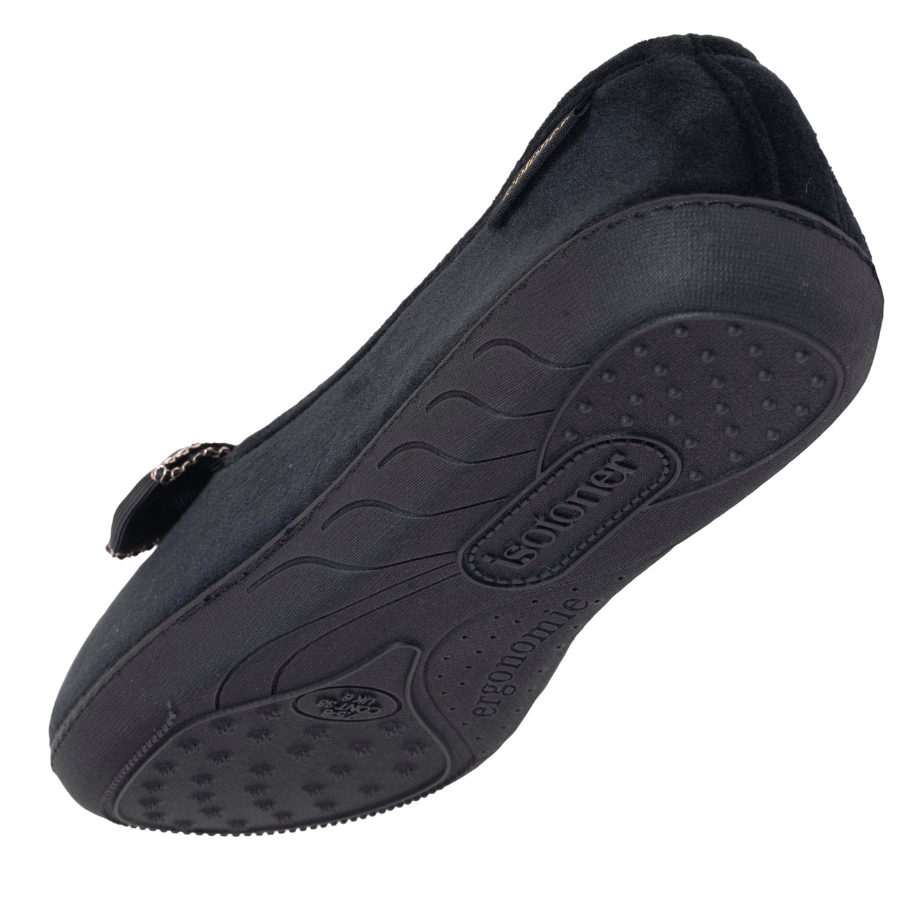 Chaussons Ballerines Femme Noir Chaîne