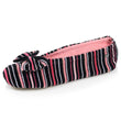 Chaussons ballerines Femme Grand Nœud Rayures rose