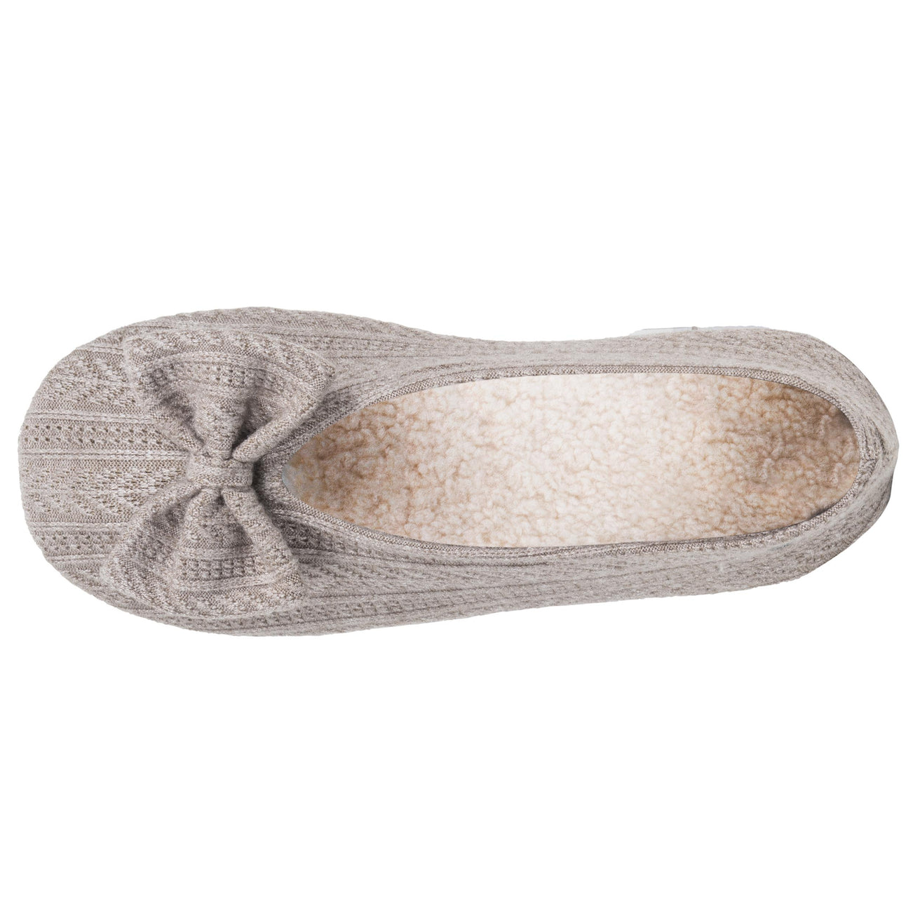 Chaussons Ballerines Femme Grand Nœud Taupe