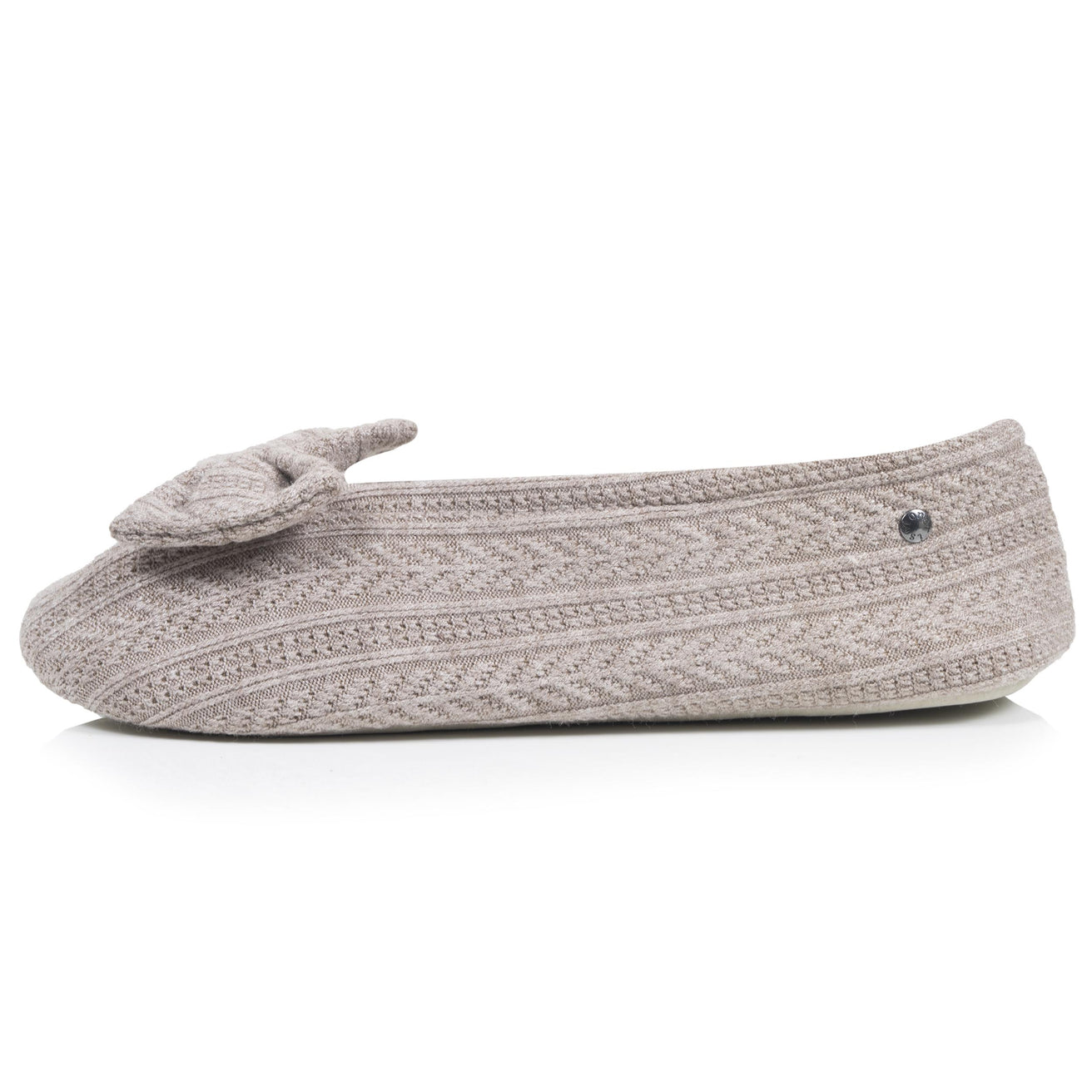Chaussons Ballerines Femme Grand Nœud Taupe