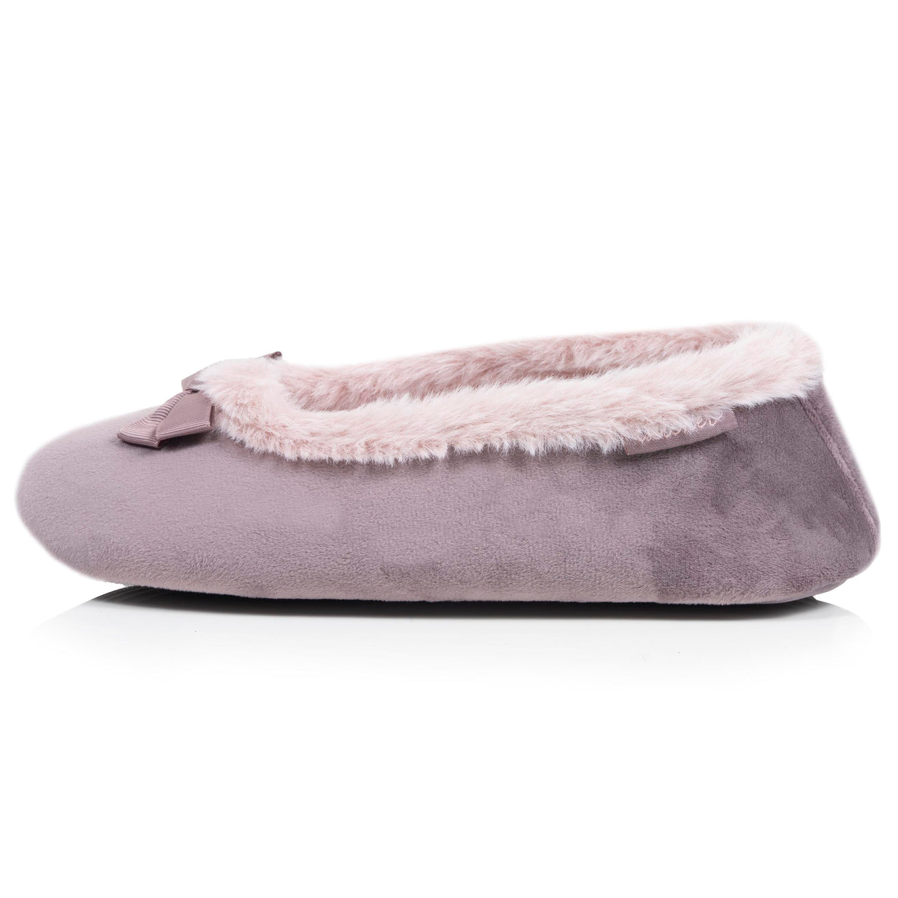 Chaussons Ballerines Femme microvelours Taupe