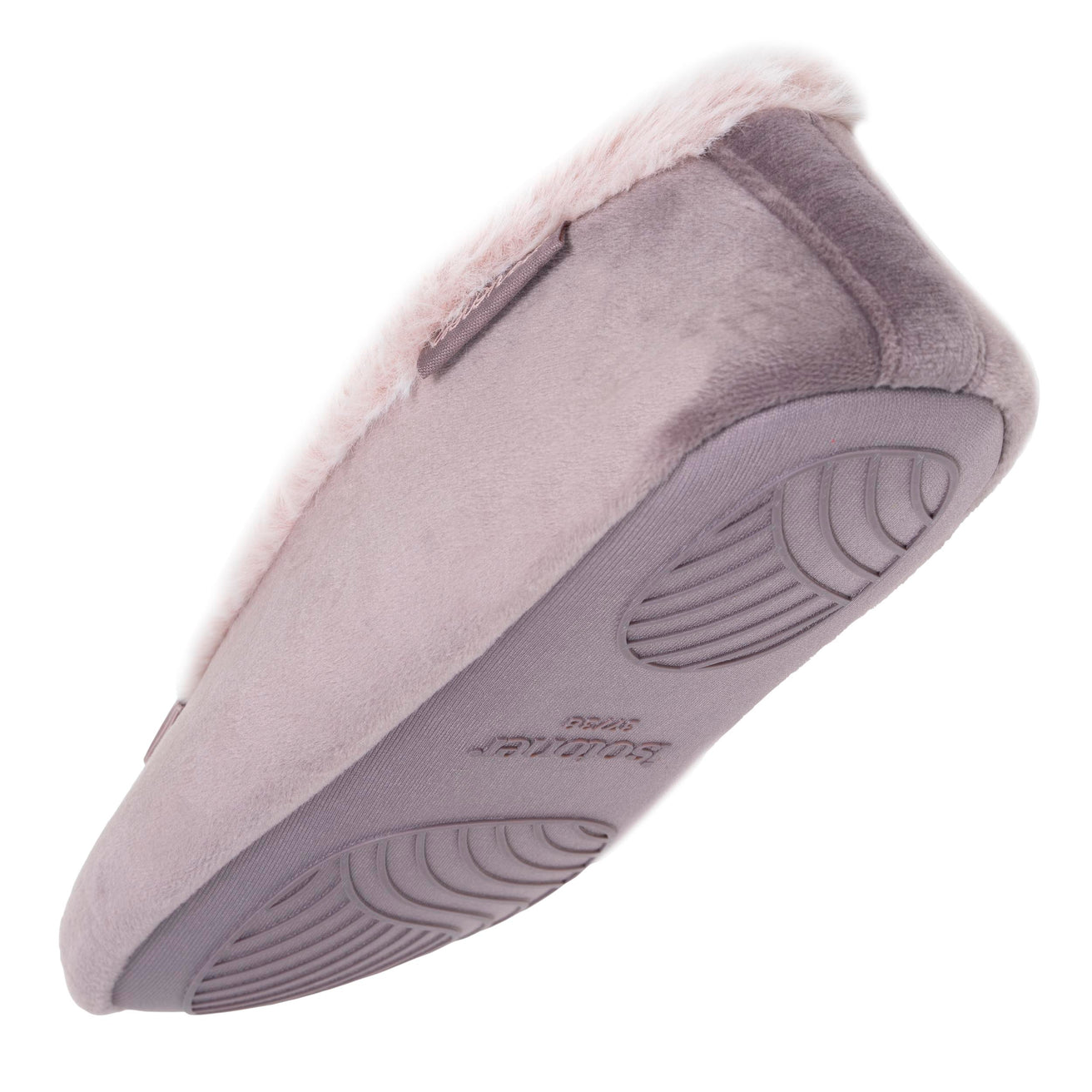 Chaussons Ballerines Femme microvelours Taupe