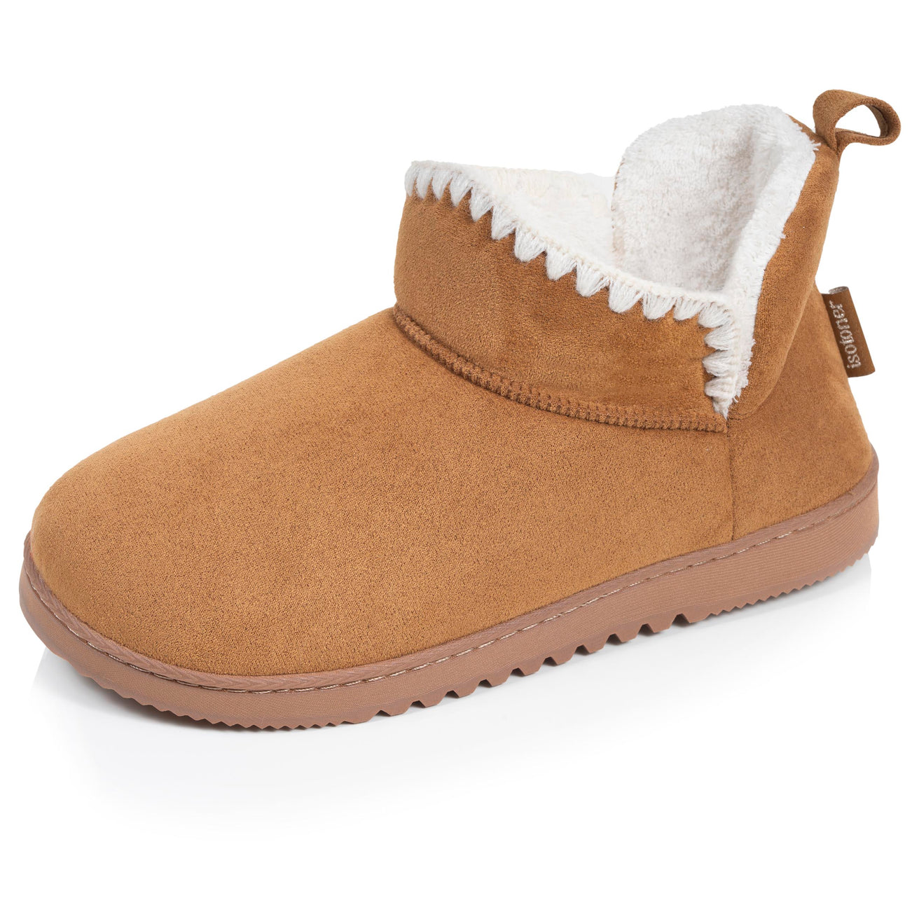 Chaussons Bottillons Femme Camel broderies