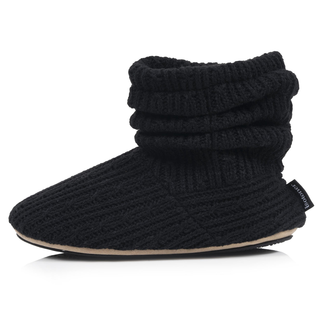 Chaussons Bottillons Tricot Femme Noir