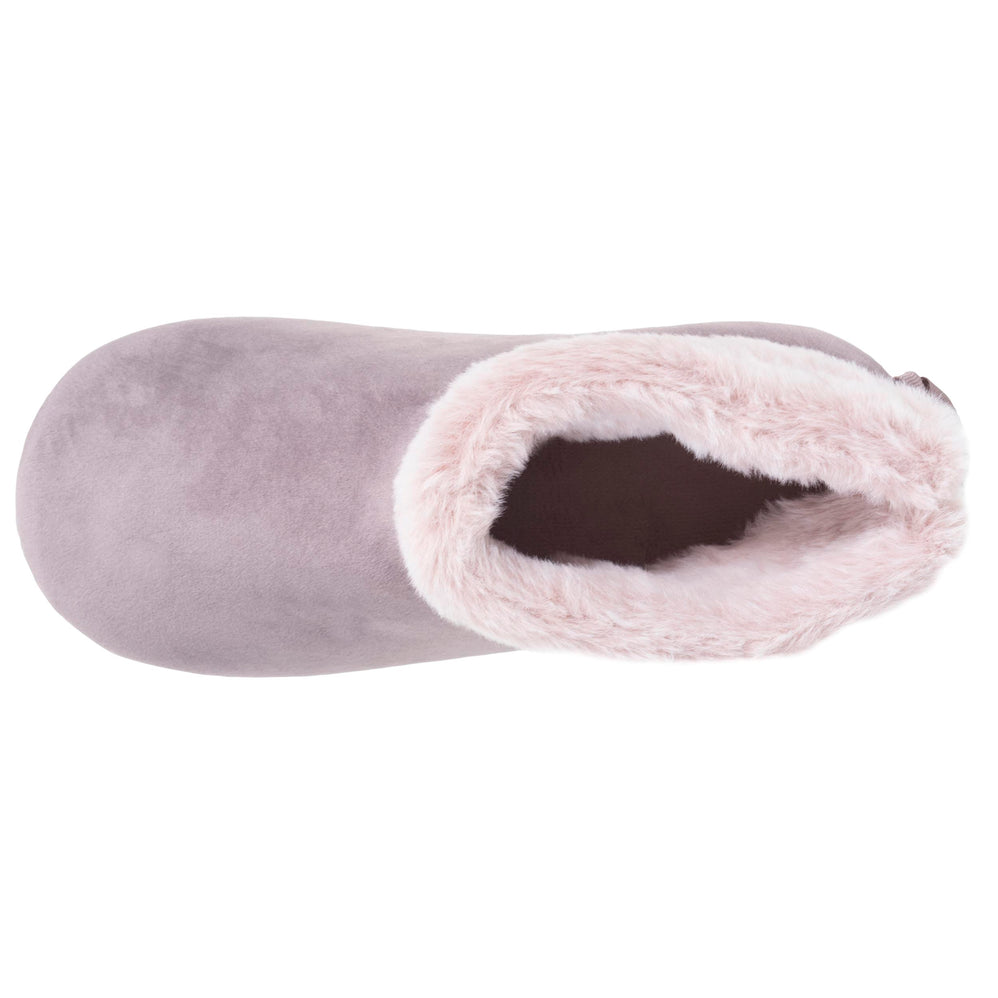 Chaussons Bottillons Femme microvelours Taupe - Isotoner