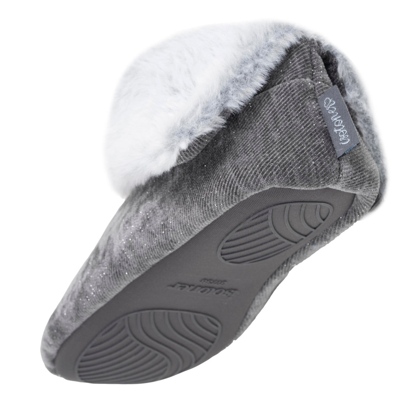 Chaussons Bottillons Femme pailleté Gris foncé