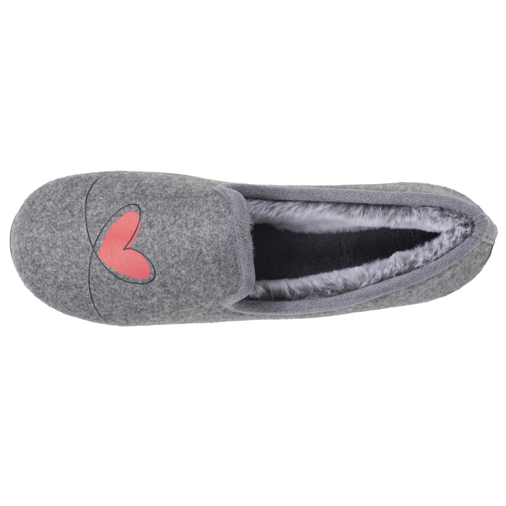 Chaussons Charentaises Femme Gris/Rouge - Isotoner