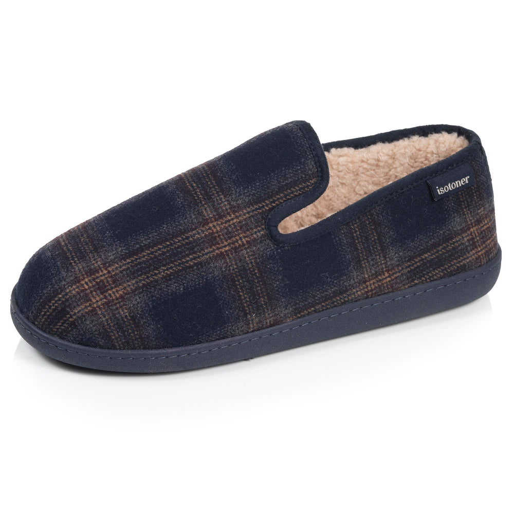 Chaussons Charentaises Homme Tartan Marine - Isotoner