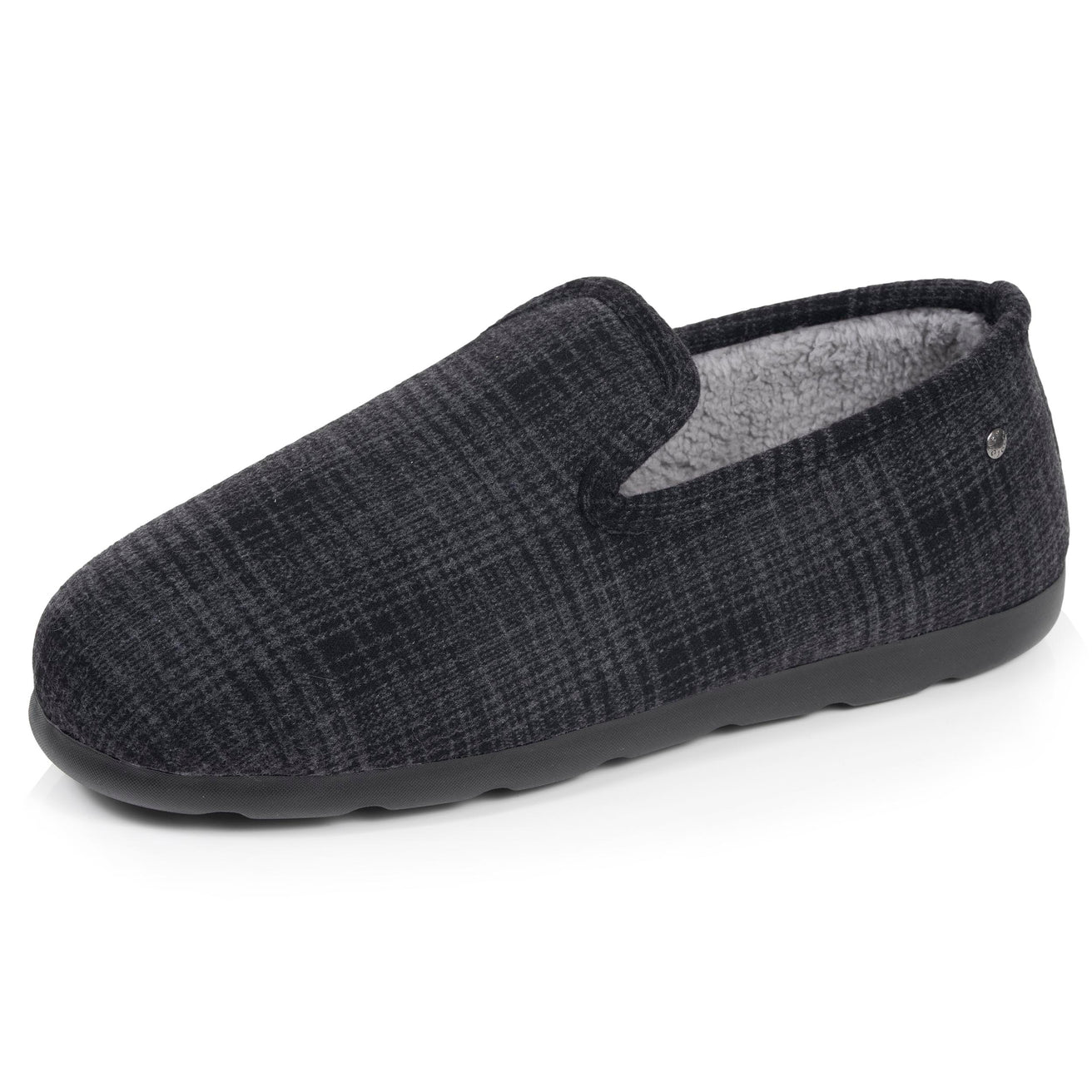 Chaussons Charentaises Homme Tartan Noir