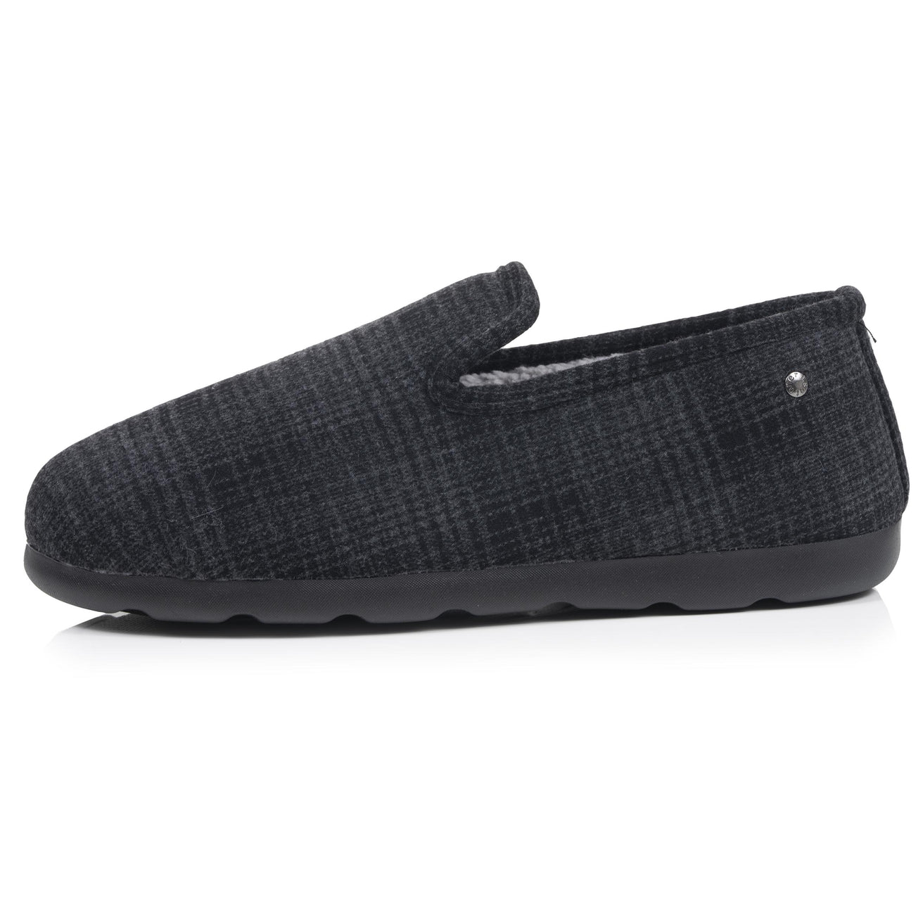 Chaussons Charentaises Homme Tartan Noir