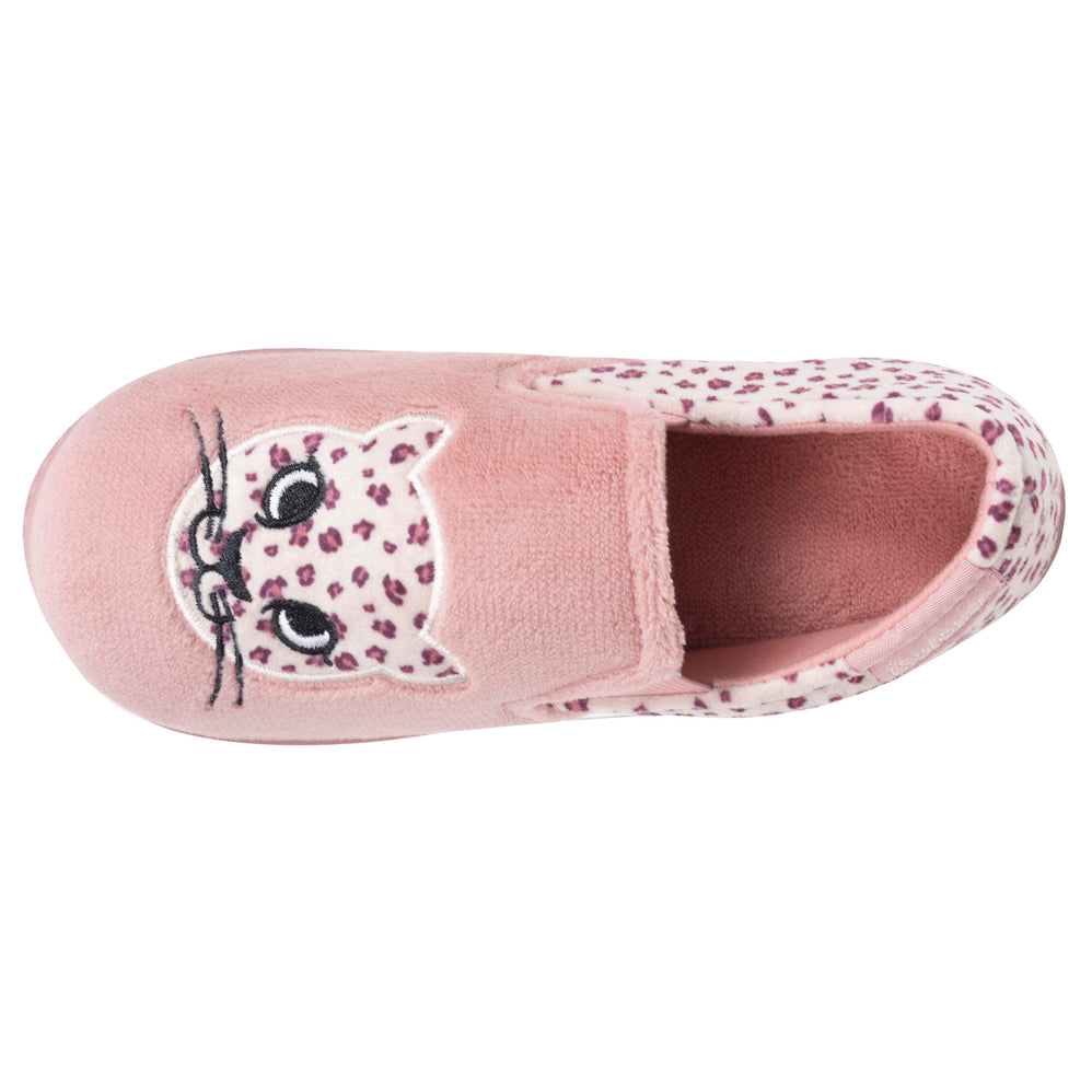 Chaussons Mocassins Enfant Rose Léopard - Isotoner
