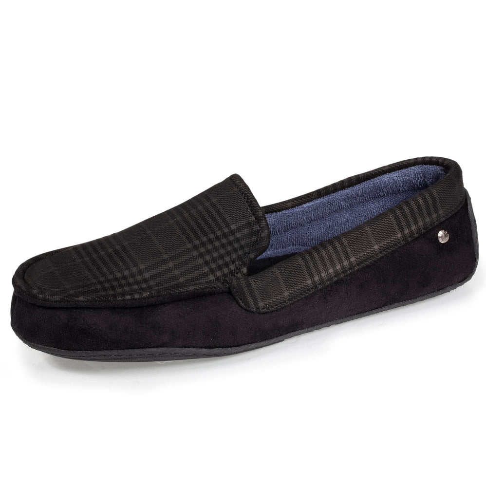 Chaussons mocassins Homme Noir tartan - Isotoner
