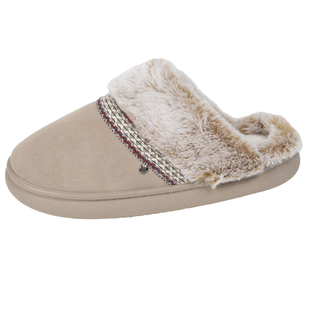 Chaussons Mules Femme BLOUP Beige liseré - Isotoner