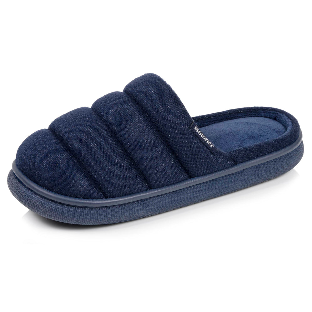 Chaussons Mules Femme BLOUP Marine pailleté - Isotoner