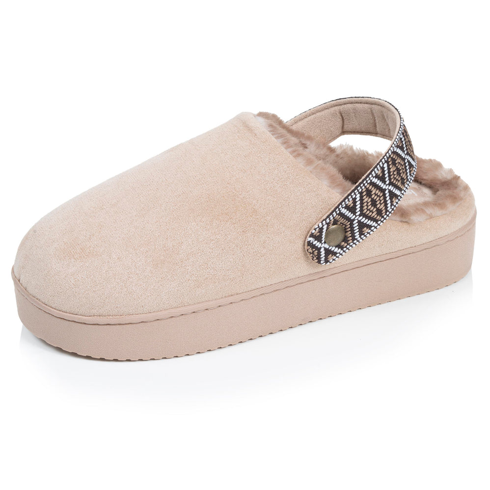 Chaussons Mules plateforme Femme Beige - Isotoner