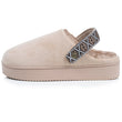 Chaussons Mules plateforme Femme Beige